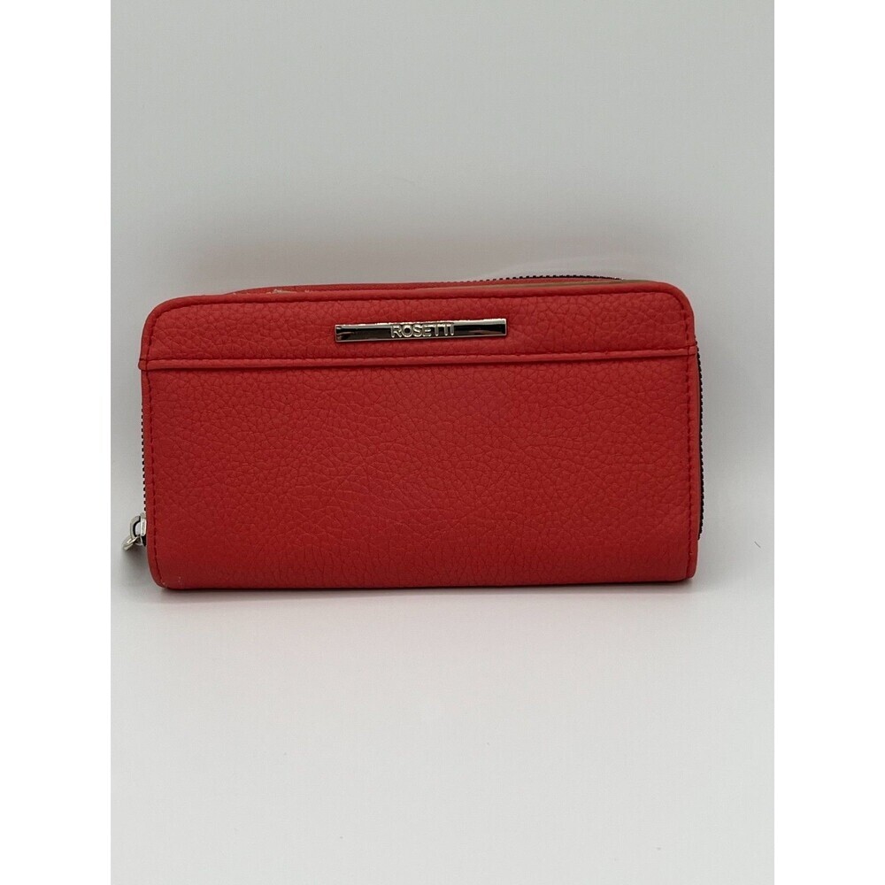 “Rosetti Red Zip Around Wallet Women’s Faux Leather Clutch Organizer”